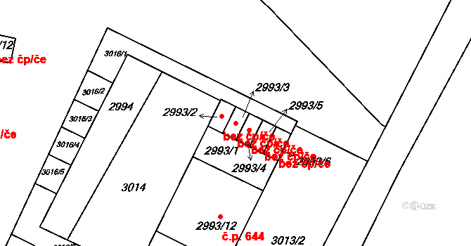 Bystřice nad Pernštejnem 44147333 na parcele st. 2993/3 v KÚ Bystřice nad Pernštejnem, Katastrální mapa