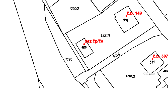 Líšnice 45484333 na parcele st. 489 v KÚ Líšnice, Katastrální mapa