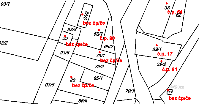 Bítovčice 49679333 na parcele st. 79/1 v KÚ Horní Bítovčice, Katastrální mapa