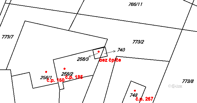 Frýdlant nad Ostravicí 81703333 na parcele st. 256/3 v KÚ Lubno, Katastrální mapa
