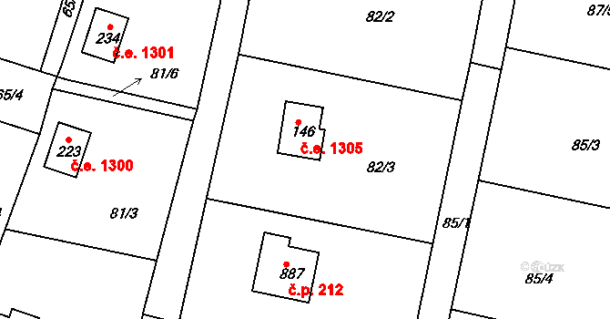 Ládví 1305, Kamenice na parcele st. 146 v KÚ Ládví, Katastrální mapa