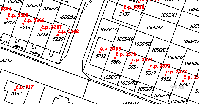 Havlíčkův Brod 3369 na parcele st. 5332 v KÚ Havlíčkův Brod, Katastrální mapa