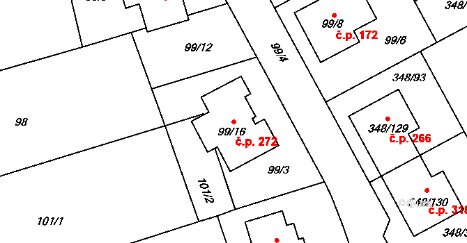 Jenišov 272 na parcele st. 99/16 v KÚ Jenišov, Katastrální mapa