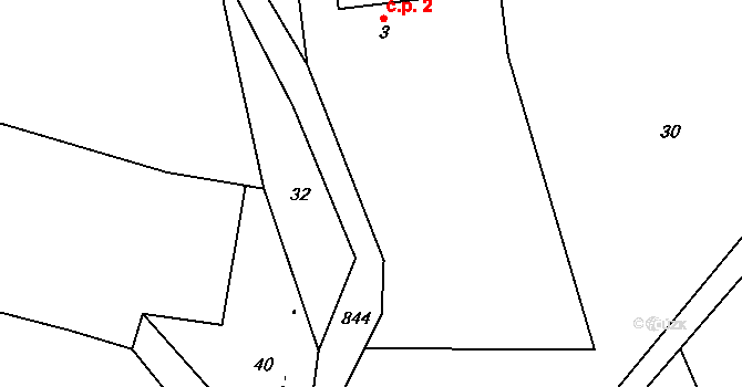 Soušice 2, Tichonice na parcele st. 3 v KÚ Soušice, Katastrální mapa