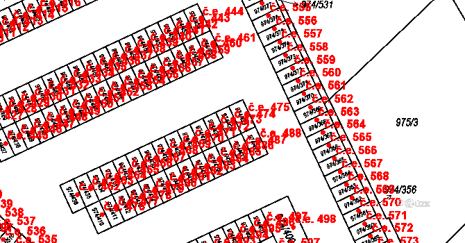 Štětí 474 na parcele st. 974/424 v KÚ Štětí I, Katastrální mapa