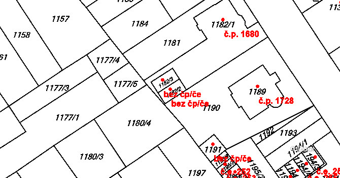 Chomutov 39082334 na parcele st. 1182/2 v KÚ Chomutov I, Katastrální mapa