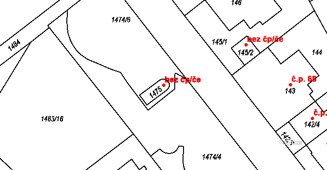 Brno 39458334 na parcele st. 1475 v KÚ Stránice, Katastrální mapa