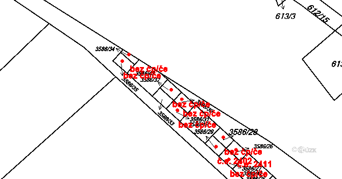 Brno 39470334 na parcele st. 3586/32 v KÚ Řečkovice, Katastrální mapa