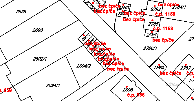 Sokolov 44387334 na parcele st. 2694/4 v KÚ Sokolov, Katastrální mapa