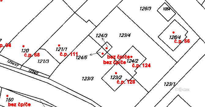 Sázavka 44561334 na parcele st. 124/5 v KÚ Sázavka, Katastrální mapa