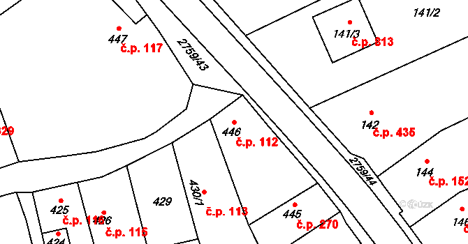 Kylešovice 112, Opava na parcele st. 446 v KÚ Kylešovice, Katastrální mapa