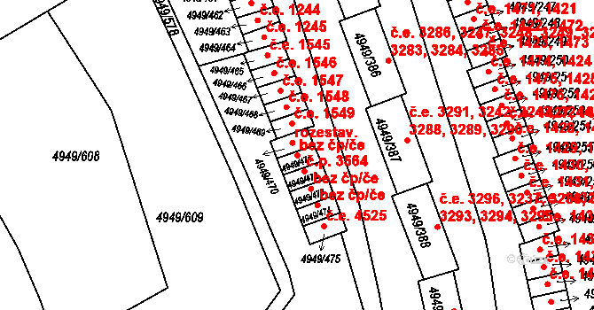 Ústí nad Labem 44700334 na parcele st. 4949/471 v KÚ Ústí nad Labem, Katastrální mapa