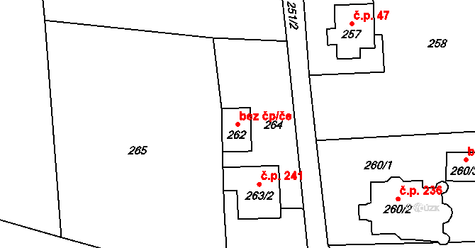 Petrovice u Karviné 48432334 na parcele st. 262 v KÚ Závada nad Olší, Katastrální mapa