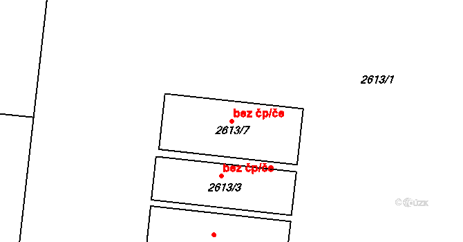 Holešov 49126334 na parcele st. 2613/7 v KÚ Holešov, Katastrální mapa
