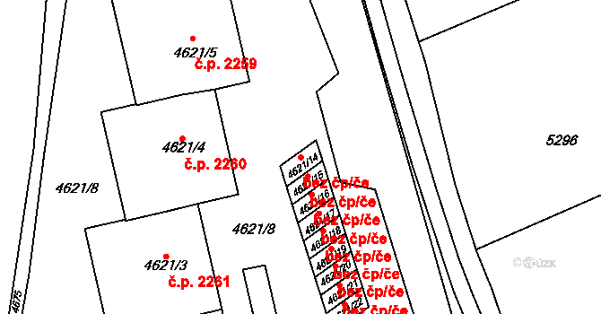 Šternberk 49161334 na parcele st. 4621/14 v KÚ Šternberk, Katastrální mapa