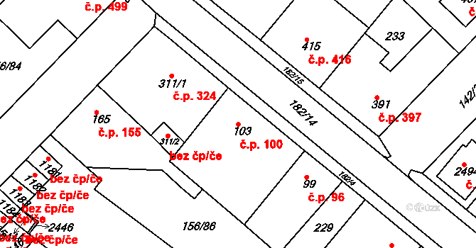 Lobeček 100, Kralupy nad Vltavou na parcele st. 103 v KÚ Lobeček, Katastrální mapa