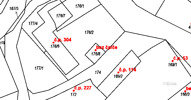 Chotíkov 119101335 na parcele st. 176/8 v KÚ Chotíkov, Katastrální mapa