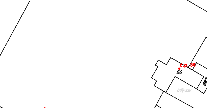 Vestec 35 na parcele st. 55 v KÚ Vestec nad Mrlinou, Katastrální mapa