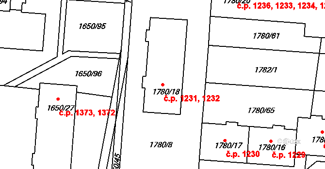 Slavkov u Brna 1231,1232 na parcele st. 1780/18 v KÚ Slavkov u Brna, Katastrální mapa