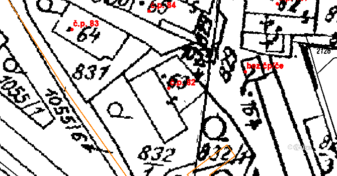 Vraclav 82 na parcele st. 63 v KÚ Vraclav, Katastrální mapa