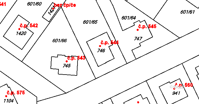 Benátky nad Jizerou II 544, Benátky nad Jizerou na parcele st. 746 v KÚ Staré Benátky, Katastrální mapa