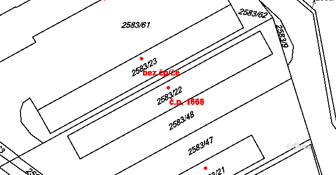 Rychnov nad Kněžnou 1668 na parcele st. 2583/22 v KÚ Rychnov nad Kněžnou, Katastrální mapa