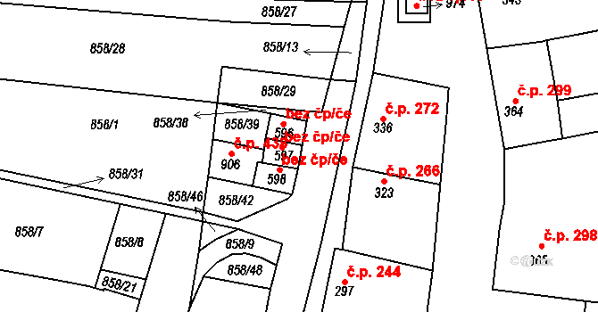 Vrbice 40646335 na parcele st. 597 v KÚ Vrbice u Velkých Pavlovic, Katastrální mapa