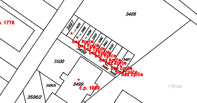 Vsetín 41763335 na parcele st. 3491 v KÚ Vsetín, Katastrální mapa