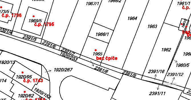 Teplice 42735335 na parcele st. 1965 v KÚ Teplice-Trnovany, Katastrální mapa