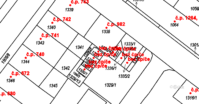 Duchcov 42903335 na parcele st. 1333 v KÚ Duchcov, Katastrální mapa