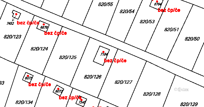 Třebíč 44135335 na parcele st. 7184 v KÚ Třebíč, Katastrální mapa