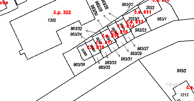 Morávka 45252335 na parcele st. 2026/1 v KÚ Morávka, Katastrální mapa