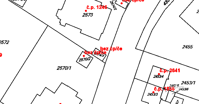 Praha 49059335 na parcele st. 2574/3 v KÚ Smíchov, Katastrální mapa