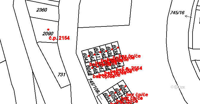 Jablonec nad Nisou 49424335 na parcele st. 6041 v KÚ Jablonec nad Nisou, Katastrální mapa