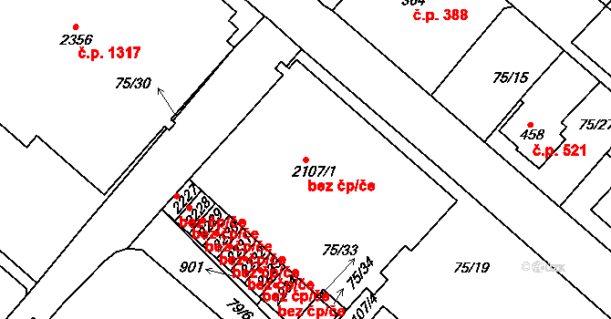 Neratovice 49615335 na parcele st. 2107/1 v KÚ Neratovice, Katastrální mapa