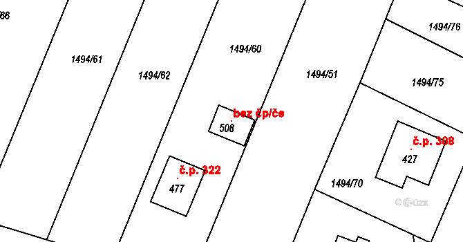 Kolešovice 96781335 na parcele st. 508 v KÚ Kolešovice, Katastrální mapa