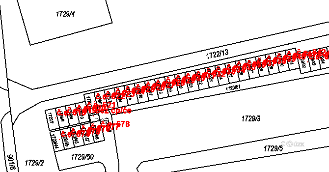 Miřetice u Klášterce nad Ohří 629, Klášterec nad Ohří na parcele st. 1729/18 v KÚ Miřetice u Klášterce nad Ohří, Katastrální mapa