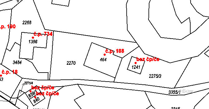 Horní Rokytnice 188, Rokytnice nad Jizerou na parcele st. 464 v KÚ Horní Rokytnice nad Jizerou, Katastrální mapa