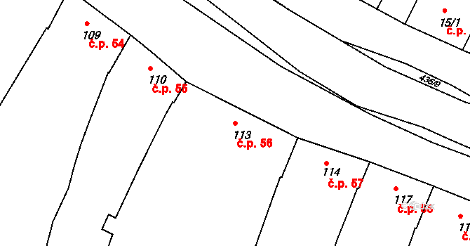 Žalkovice 56 na parcele st. 113 v KÚ Žalkovice, Katastrální mapa