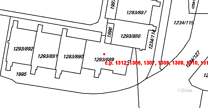 Řepy 1306,1307,1308,1309,, Praha na parcele st. 1293/892 v KÚ Řepy, Katastrální mapa