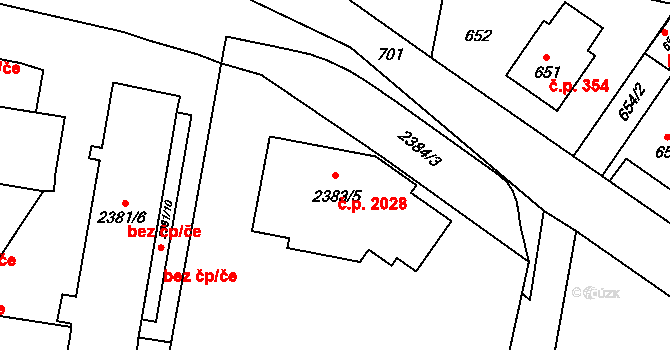 Český Těšín 2028 na parcele st. 2383/5 v KÚ Český Těšín, Katastrální mapa