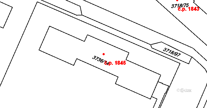 Předměstí 1845, Litoměřice na parcele st. 3736/14 v KÚ Litoměřice, Katastrální mapa