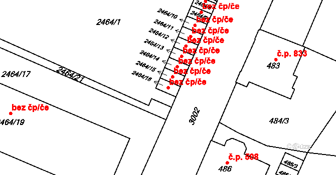 Opava 38086336 na parcele st. 2464/16 v KÚ Opava-Předměstí, Katastrální mapa