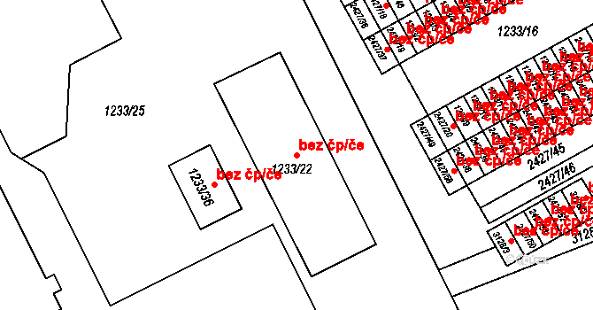 Rychnov nad Kněžnou 38503336 na parcele st. 1233/22 v KÚ Rychnov nad Kněžnou, Katastrální mapa