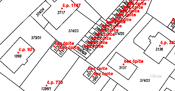 Sušice 39180336 na parcele st. 2806/7 v KÚ Sušice nad Otavou, Katastrální mapa