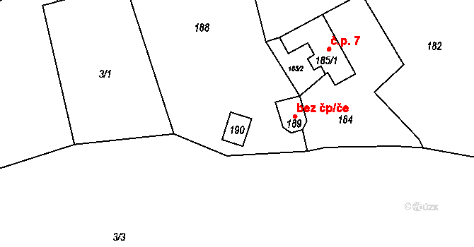 Kynšperk nad Ohří 42842336 na parcele st. 190 v KÚ Kamenný Dvůr, Katastrální mapa