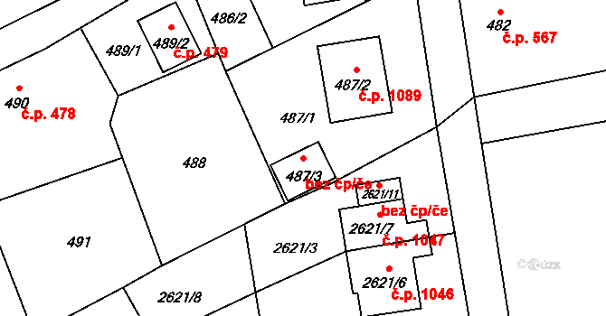 Šluknov 43229336 na parcele st. 487/3 v KÚ Šluknov, Katastrální mapa