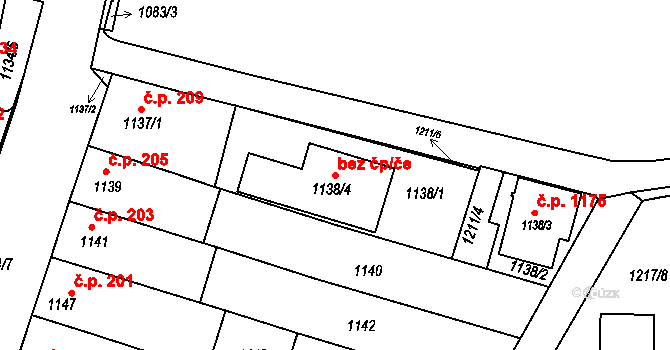 Brno 45602336 na parcele st. 1138/4 v KÚ Slatina, Katastrální mapa