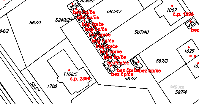 Blansko 2163 na parcele st. 4021 v KÚ Blansko, Katastrální mapa
