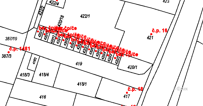 Moravská Třebová 48773336 na parcele st. 420/4 v KÚ Moravská Třebová, Katastrální mapa